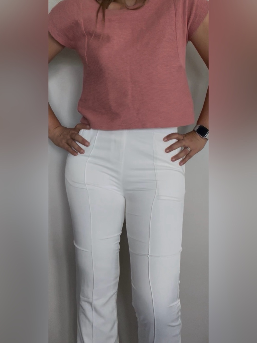 JLUXLABEL White Straight-Leg Ponte Pants